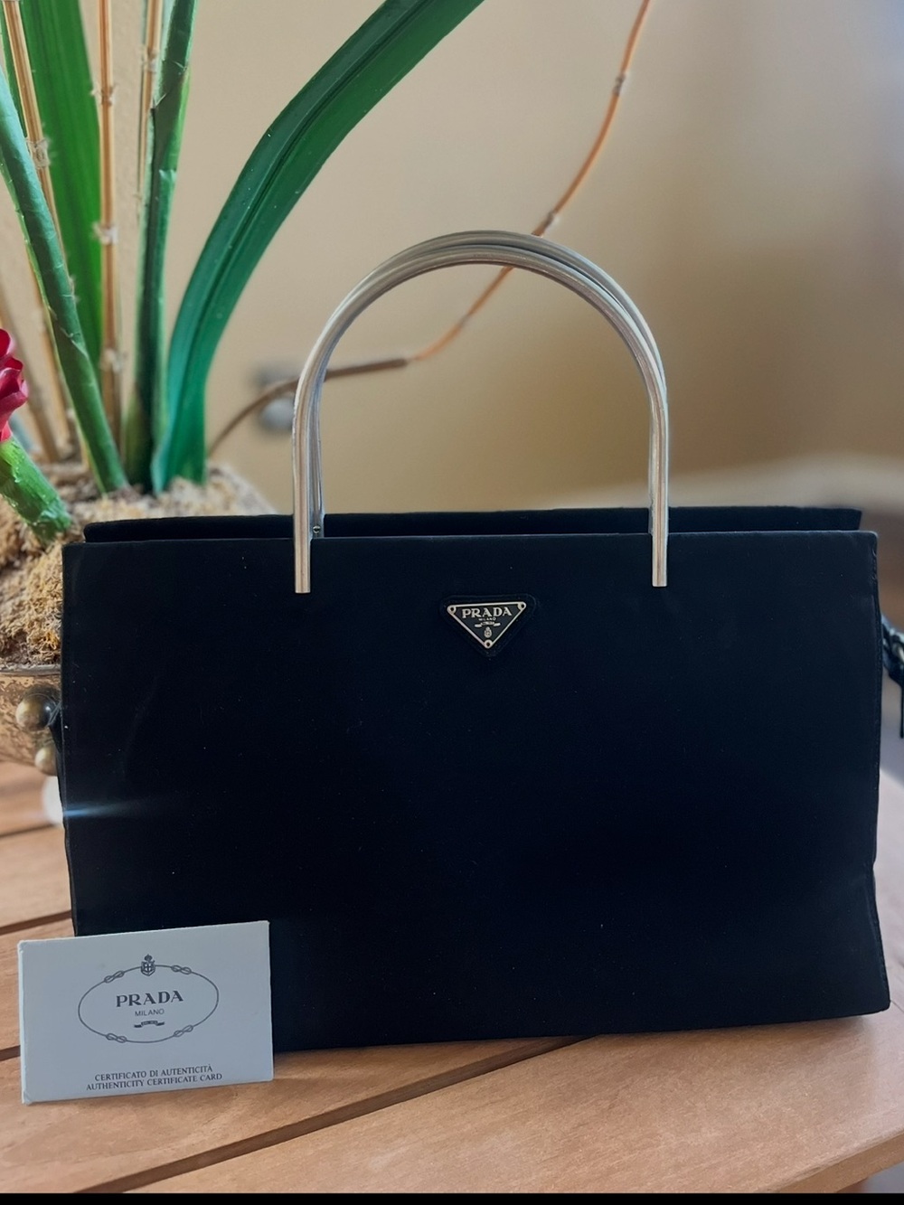 AUTHENTIC PRADA Metal nylon Handle Bag VINTAGE - Picture 3 of 16